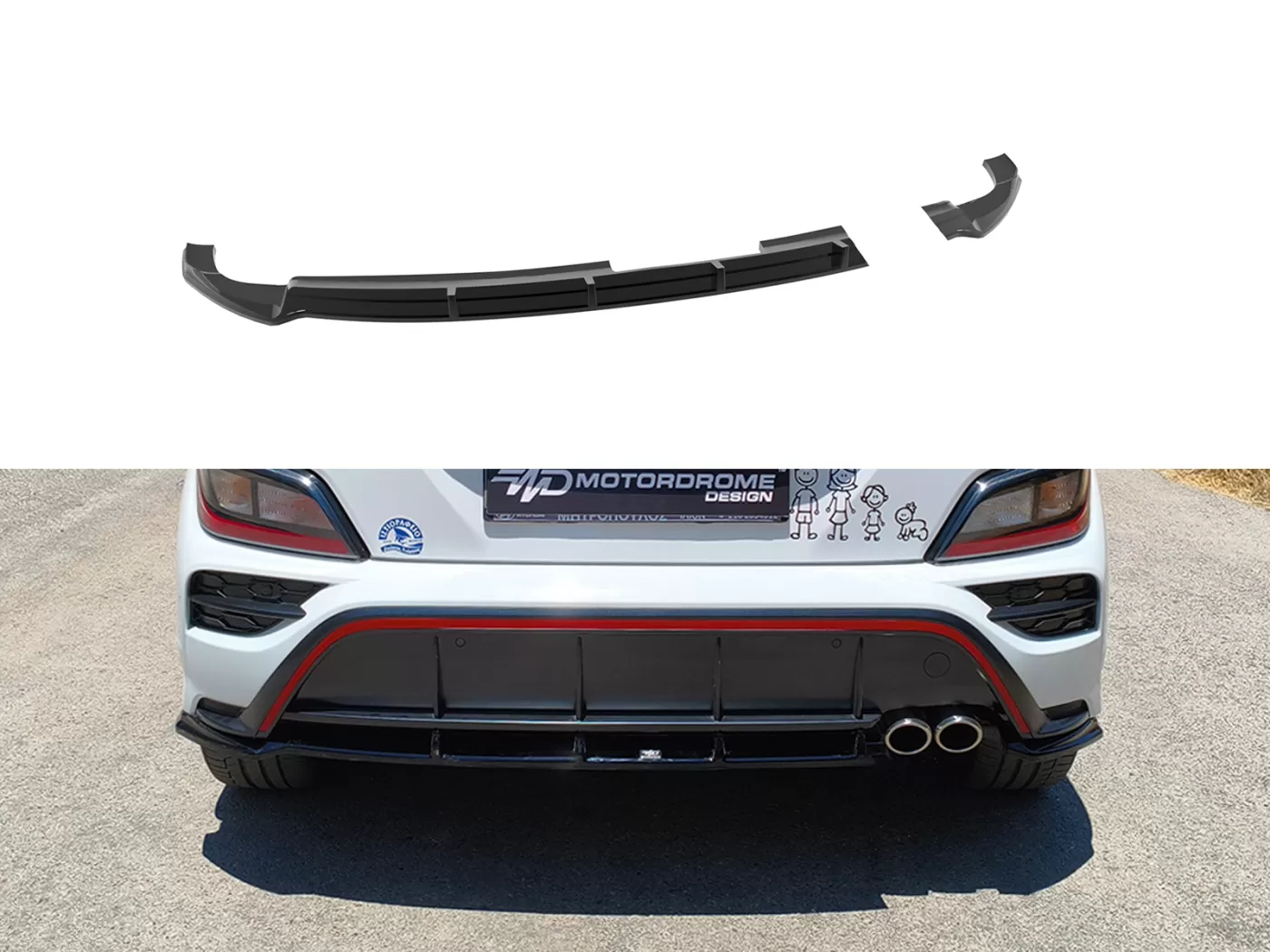 Hyundai Kona N-Line MK1 FL - Achterbumper spoiler